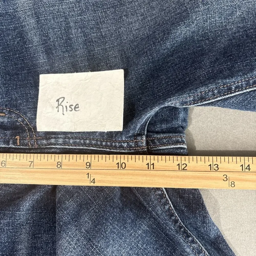Old Navy Jeans Size 14 Mr Boyfriend Midrise Blue Stretch Denim Cropped Raw Hem